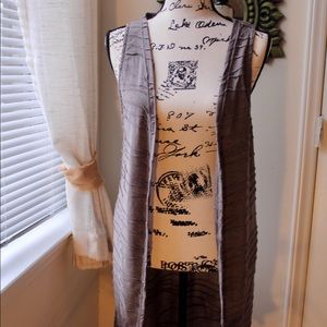 🍄🍄Brown EARTHBOUND long textured vest cardigan